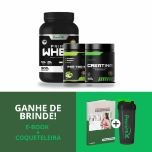 Combo: Whey + Creatina + Pré-Treino - Brinde: Coqueteleira + E-book Emagrecimento Para Quem Não Tem Tempo